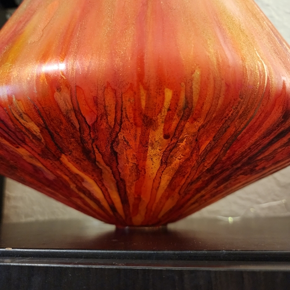 HANDCRAFTED Abstract Upcycled Glass Artwork HANDPAINTED Tabletop Art Decor - Picture 11 of 17